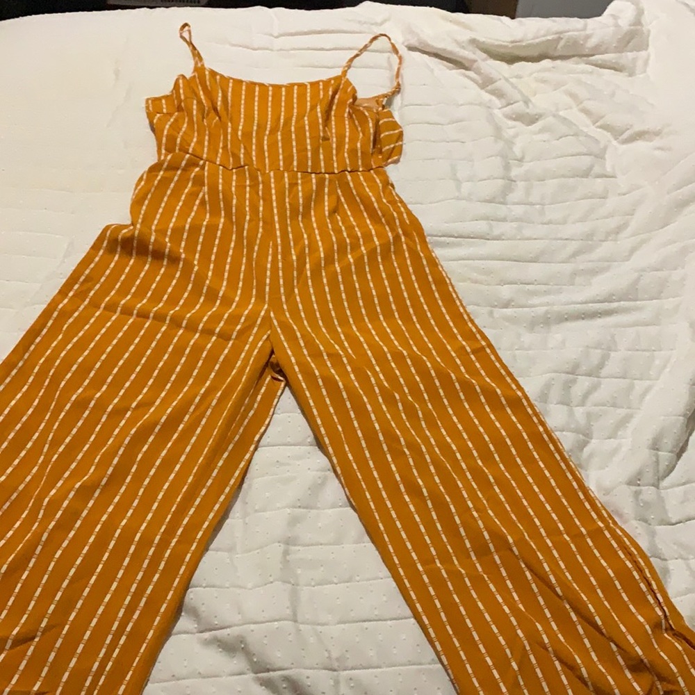 Backless Yellow Jumpsuit